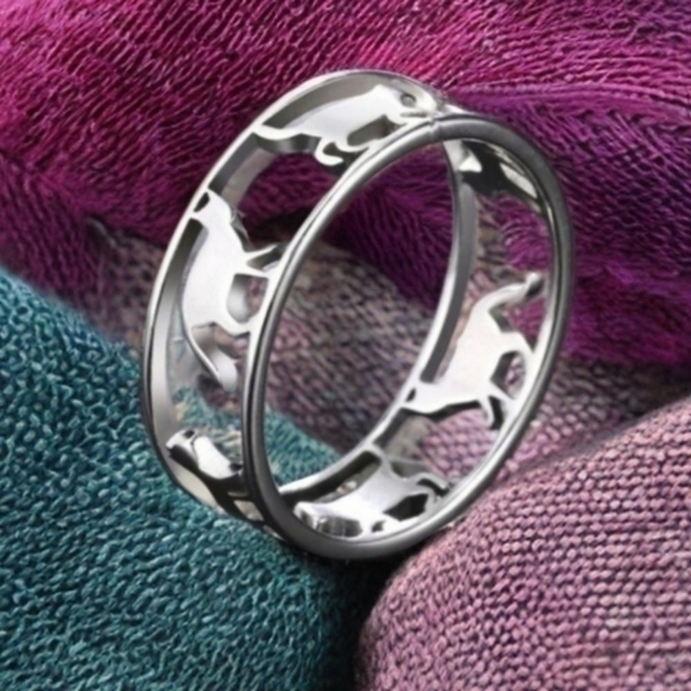 MODCLOTH SILVER ALLOY CATS RING(1) SZ 8